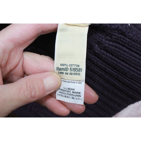 LL Bean Double L Cable Sweater Button Front Cardigan Purple Size XS - Picture 8 of 12